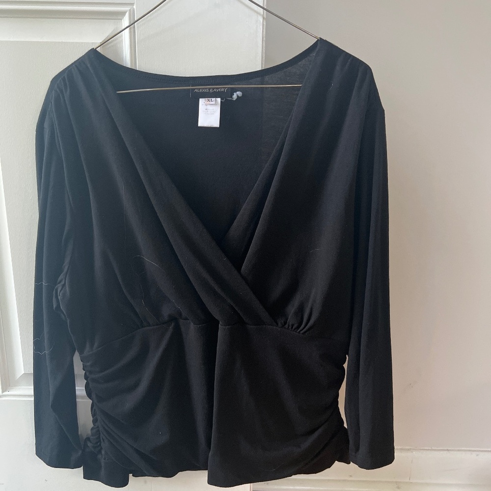 Long sleeve black blouse
